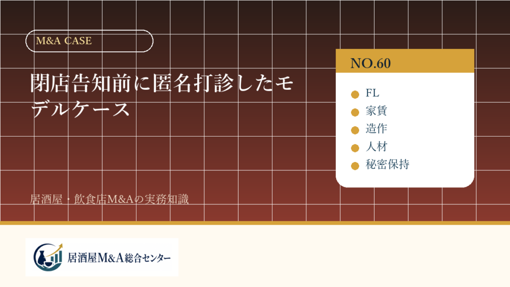 閉店告知前に匿名打診したモデルケース