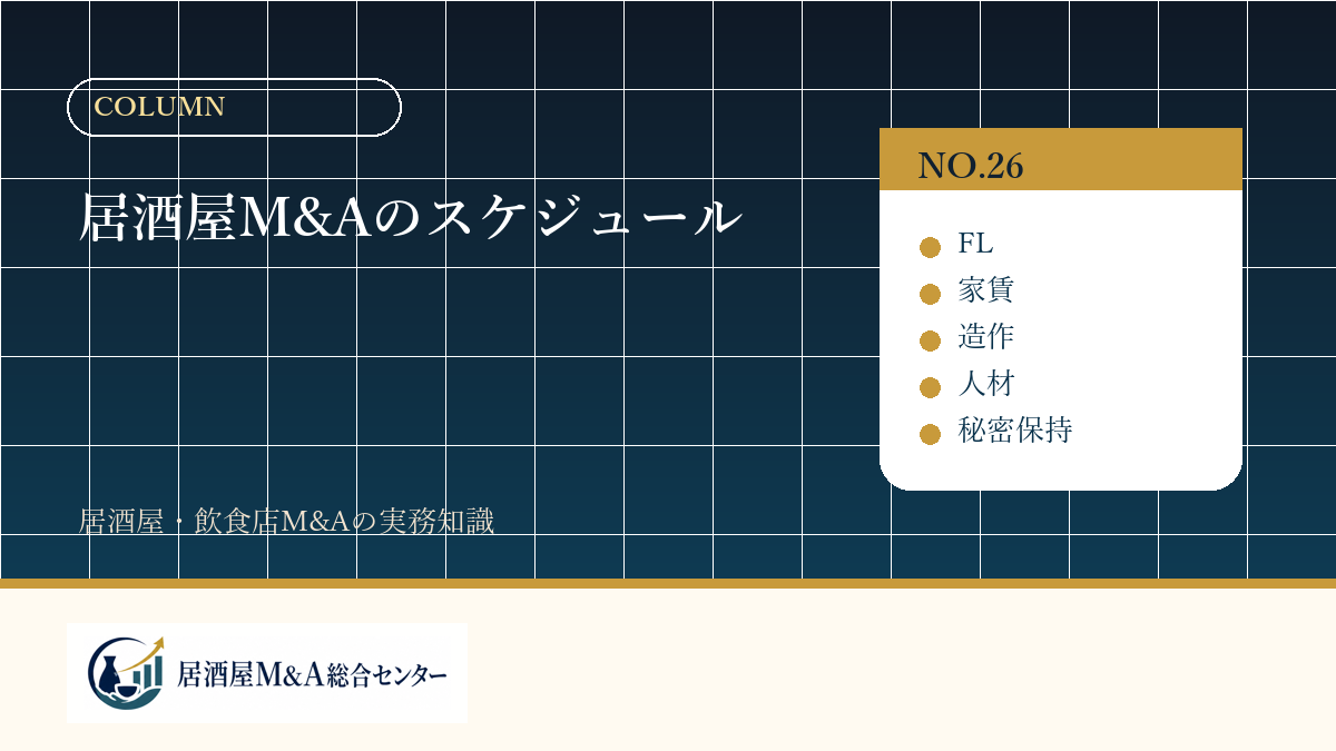 居酒屋M&Aのスケジュール