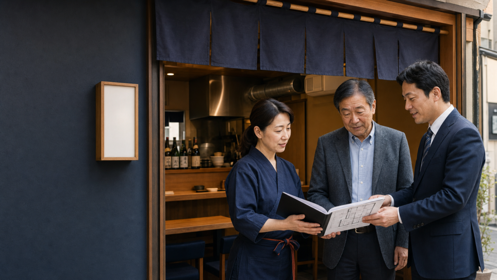 居酒屋M&Aで賃貸借契約・家主承諾・原状回復を確認するイメージ